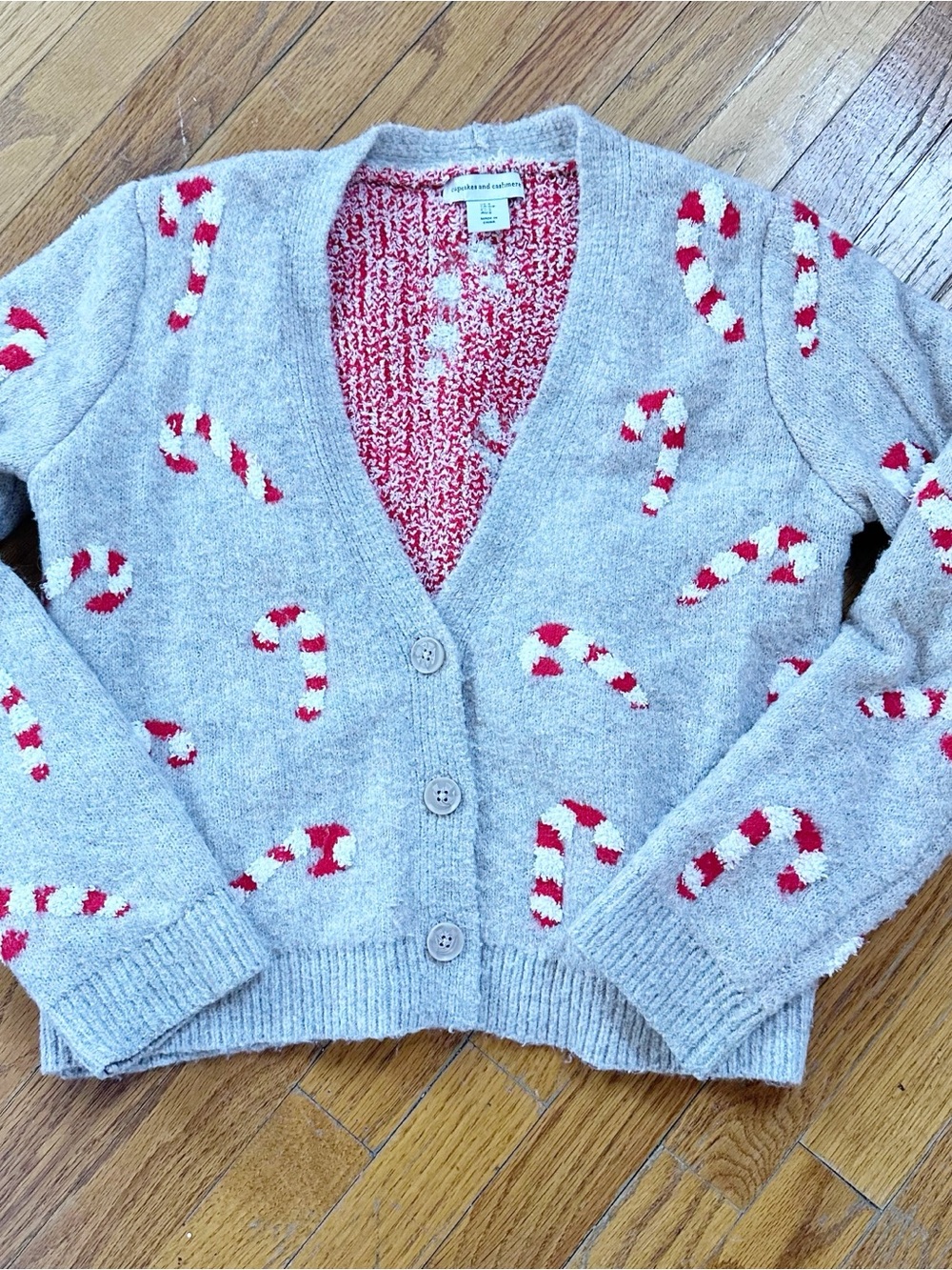 Cupcakes and Cashmere Adorable Candy Cane Cardigan Sweater